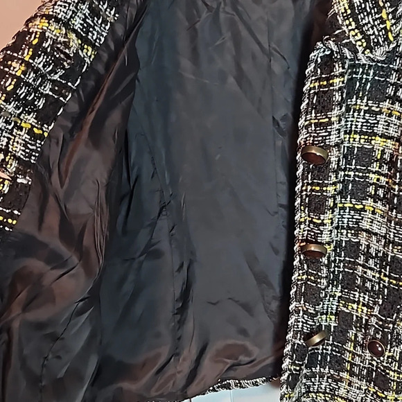 Grace Elements lcon Tweed Jacket Womens 18W BlackMulticolor Plaid Button Up - Picture 12 of 17